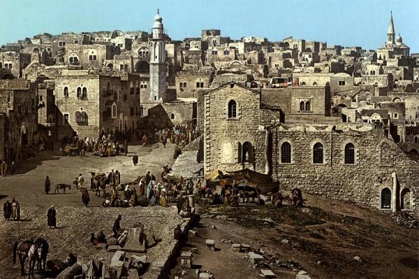 Η παλιά πόλη της Βηθλεέμ ζωγραφική απεικόνιση 