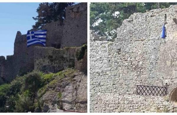 Ελληνική σημαία στο Ενετικό Κάστρο της Πάργας